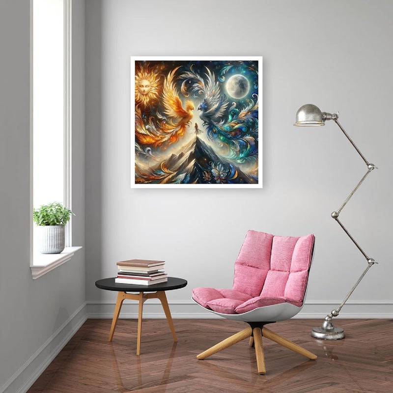 BOHADIY Phoenix Diamond Painting Kits for Adults 5D Moon Diamond Art Kits for Beginners DIY Full Drill Diamond Dots Diamond Gem Art with Painting Kits for Home Wall Decor 12 x 12 Inch - Image 4